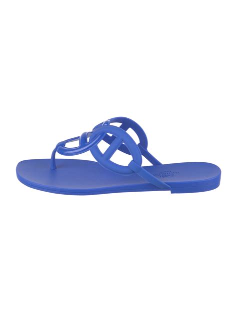 hermes blue chain detail rubber sandals|Egerie Chaîne d'Ancre Insignia Flip Flops .